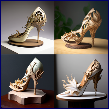 maakt midjourney schoenontwerpers overbodig ShoeConsultant_high_heeled_shoe_shaped_like_magnolia_tree_carve_wearable